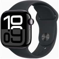 Apple Watch Series 10 GPS 42mm Jet Black Alu. Case w. Black Sport Band - M/L (MWWF3)
