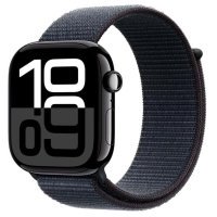 Apple Watch Series 10 GPS 42mm Jet Black Aluminum Case w. Ink Sport Loop (MWWG3)