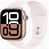 Apple Watch Series 10 GPS 42mm Rose Gold Alu. Case w. Light Blush Sport Band - M/L (MWWJ3)