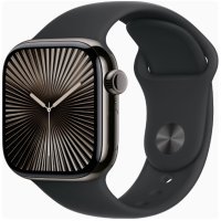 Apple Watch Series 10 GPS + Cellular 42mm Slate Titanium Case w. Black Sport Band - M/L (MWXH3)