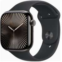 Apple Watch Series 10 GPS + Cellular 46mm Slate Titanium Case w. Black Sport Band - S/M (MWYD3)