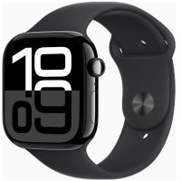 Apple Watch Series 10 GPS + Cellular 46mm Jet Black Alu. Case w. Black Sport Band - XL (MX133+MXM53)