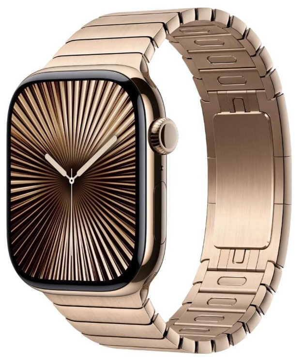 Apple Watch Series 10 GPS + Cellular 46mm Gold Titanium Case w. Gold Link Bracelet (MX183+MXMH3)