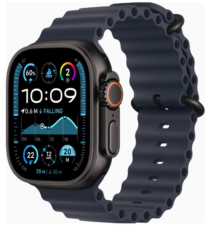 Apple Watch Ultra 2 GPS + Cellular 49mm Black Titanium Case w. Black Ocean Band (MX4P3)