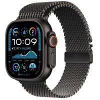 Apple Watch Ultra 2 GPS + Cellular 49mm Black Titan. Case w. Black Titanium Milanese Loop - Large (MYTC3)