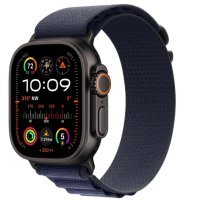 Apple Watch Ultra 2 GPS + Cellular 49mm Black Titan. Case w. Navy Alpine Loop - Medium (MYTF3+MYPX3)
