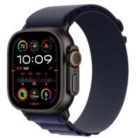 Apple Watch Ultra 2 GPS + Cellular 49mm Black Titan. Case w. Navy Alpine Loop - Large (MYTF3+MYPY3)