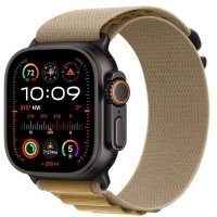 Apple Watch Ultra 2 GPS + Cellular 49mm Black Titan. Case w. Tan Alpine Loop - Small (MYTF3+MYQ03)