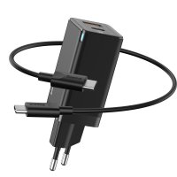 Сетевое зарядное устройство Baseus GaN2 Quick Charger 45W +Type-C to Type-C Cable (CCGAN-Q01) Black