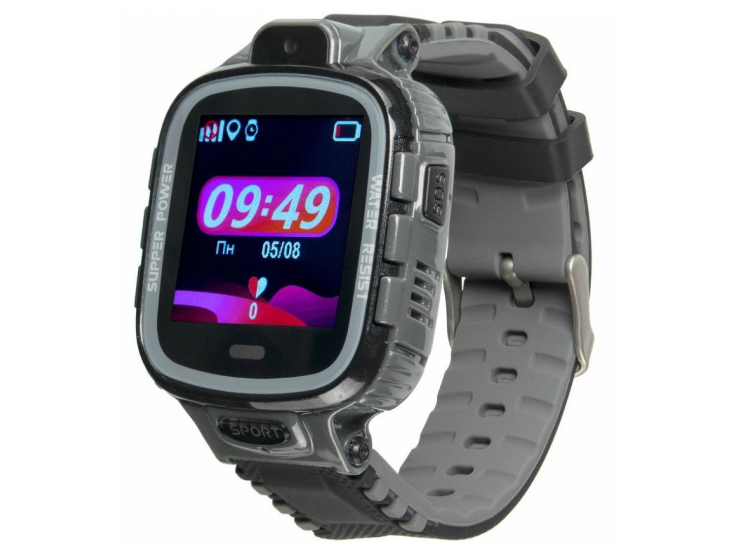 Детские умные часы с GPS трекером Gelius Pro GP-PK001 (PRO KID) Black/Silver (12 мес)