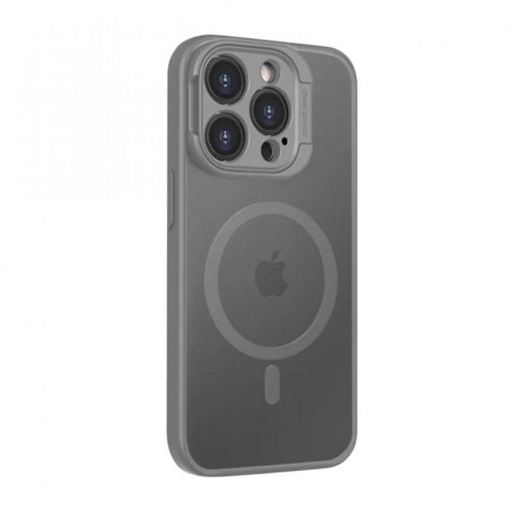 Чехол iPhone 15 Pro Rock Guard Touch Magnetic Protection Case Anti-drop Lens with MagSafe (Gray)