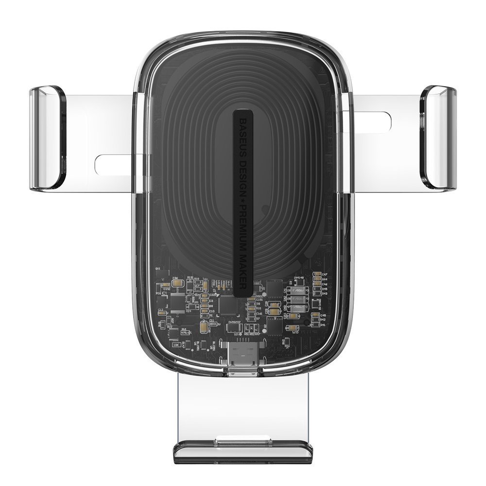 Авто Держатель Baseus Explore Wireless Charger Gravity Car Mount 15W (black-transparent)