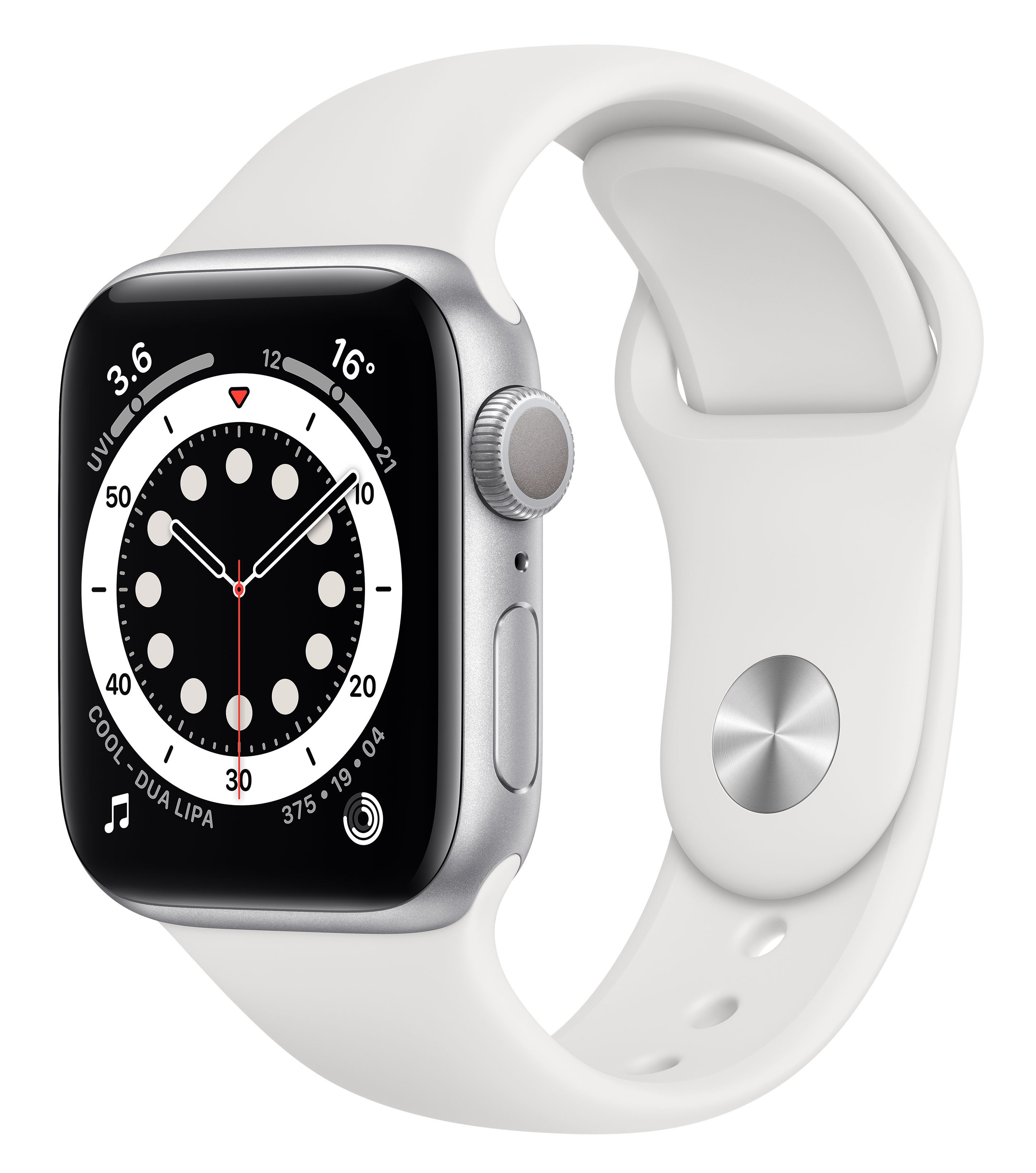 Apple Watch Series 6 GPS 40mm Silver Aluminum Case w. White Sport B. (MG283UL/A) UACRF