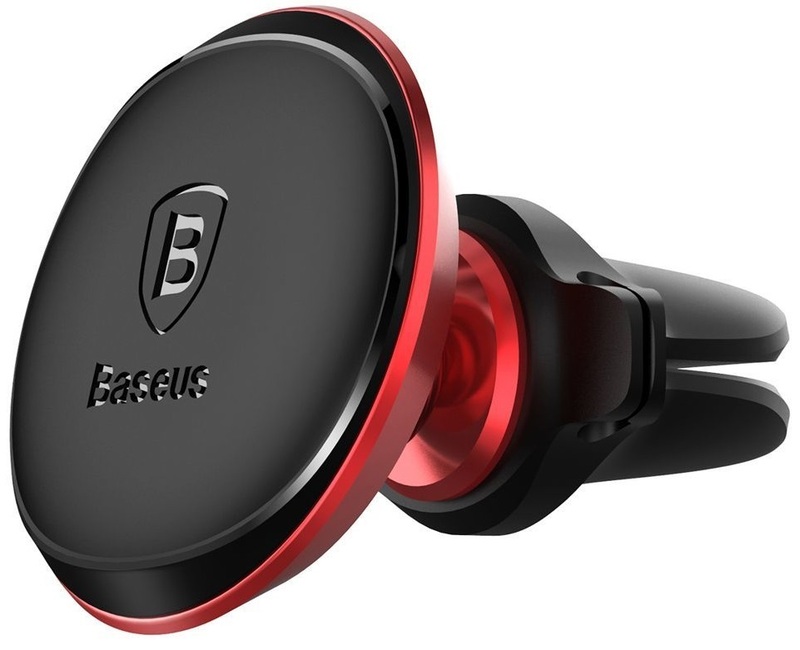 Автомобильный держатель Baseus Magnetic Air Vent With Cable Clip (Red)