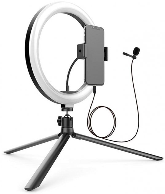 Gelius Pro Blogger Set Life Hack GP-BS001 (Led кольцо + микрофон + tripod + держатель для телефона) (12 мес)