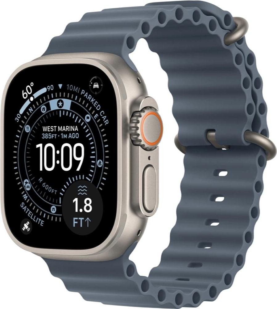 Apple Watch Ultra 3 GPS + Cellular 49mm Natural Tit. Case w. Anchor Blue Ocean Band (MEWH4)