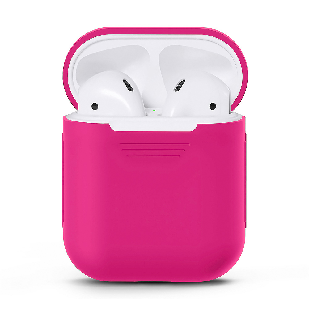 Чехол для AirPods 2/1 Full Silicone Case (Electric Pink)