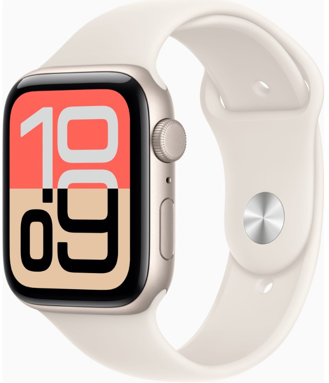 Apple Watch SE 3 GPS 44mm Starlight Alu. Case w. Starlight S. Band - S/M (MEHG4)