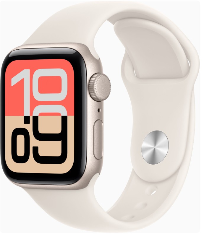 Apple Watch SE 3 GPS + Cellular 40mm Starlight Alu. Case w. Starlight S. Band - M/L (MEP74)