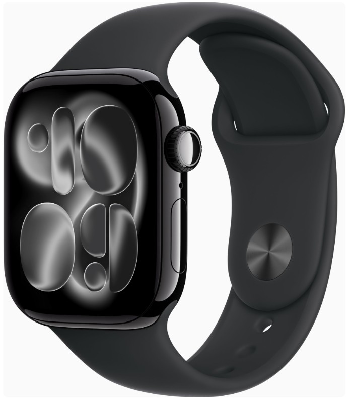 Apple Watch Series 11 GPS 42mm Jet Black Alu. Case w. Black S. Band - M/L (MEQU4)