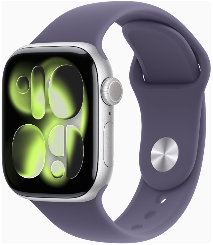 Apple Watch Series 11 GPS 42mm Silver Alu. Case w. Purple Fog S. Band - M/L (MEU74)