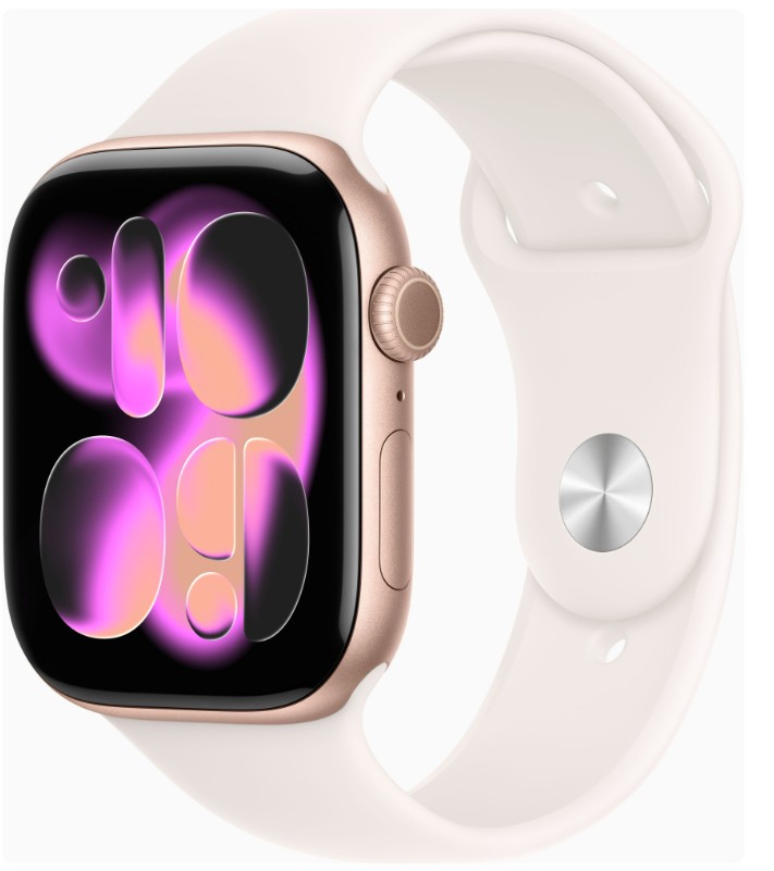 Apple Watch Series 11 GPS 46mm Rose Gold Alu. Case w. Light Blush S. Band - M/L (MEV74)