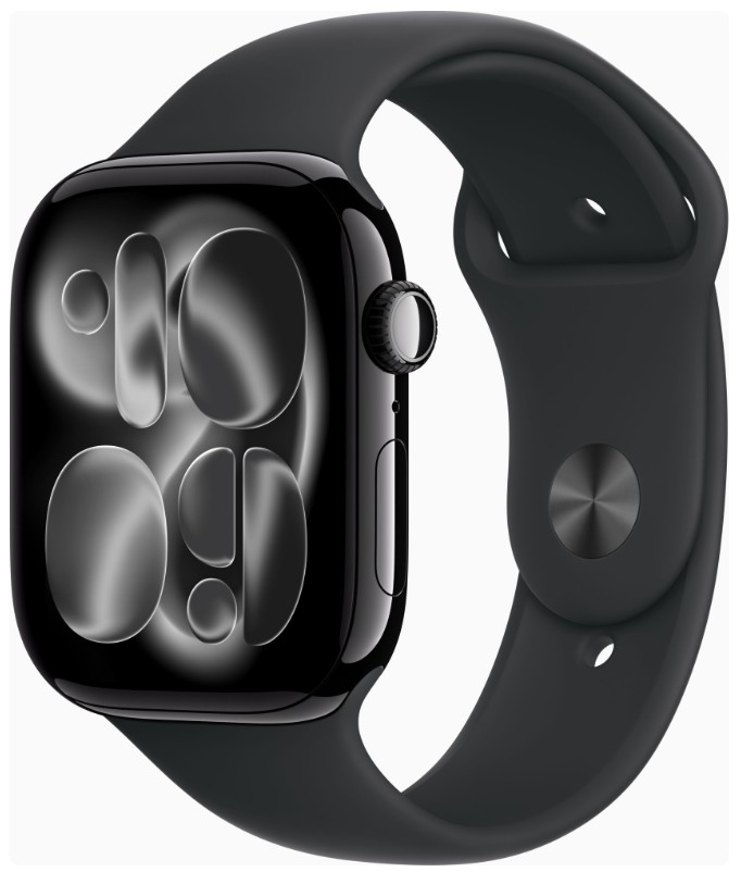 Apple Watch Series 11 GPS 46mm Jet Black Alu. Case w. Black S. Band - XL (MEW84+MXM53)
