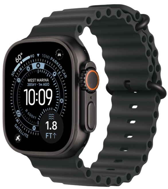 Apple Watch Ultra 3 GPS + Cellular 49mm Black Tit. Case w. Black Ocean Band (MF0J4)