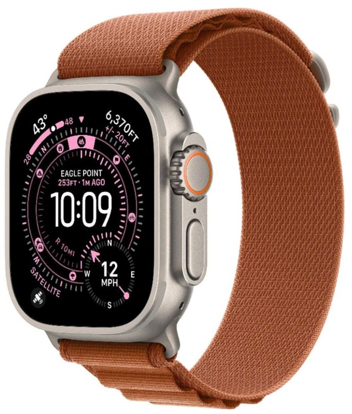 Apple Watch Ultra 3 GPS + Cellular 49mm Natural Tit. Case w. Terra Cotta A. Loop - Small (MF1V4+MFTA4)