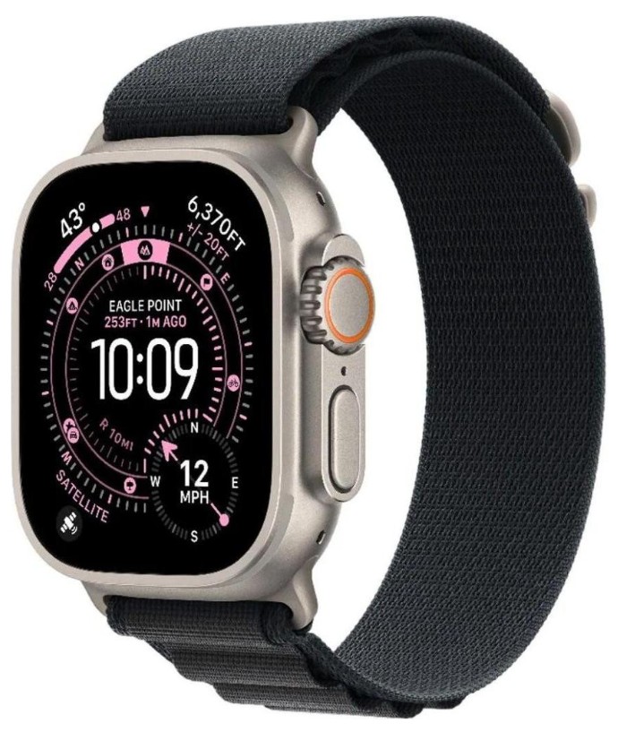 Apple Watch Ultra 3 GPS + Cellular 49mm Natural Tit. Case w. Black Alpine Loop - Medium (MF1V4+MFTF4)