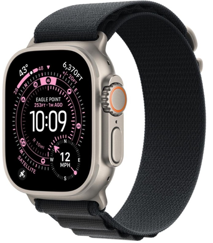 Apple Watch Ultra 3 GPS + Cellular 49mm Natural Tit. Case w. Black Alpine Loop - Large (MF1V4+MFTG4)