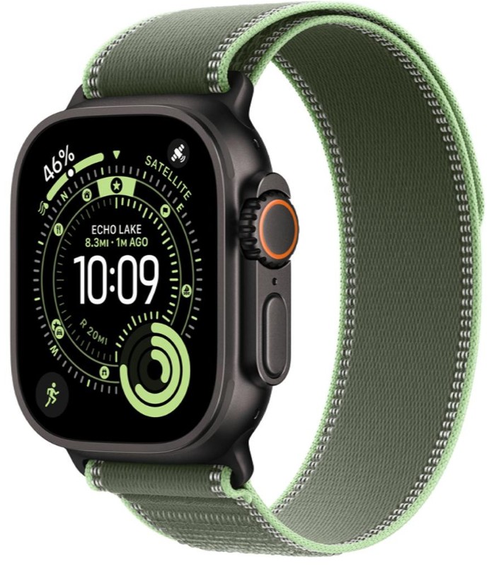 Apple Watch Ultra 3 GPS + Cellular 49mm Black Tit. Case w. Green/Neon Trail Loop - M/L (MF254+MG9P4)