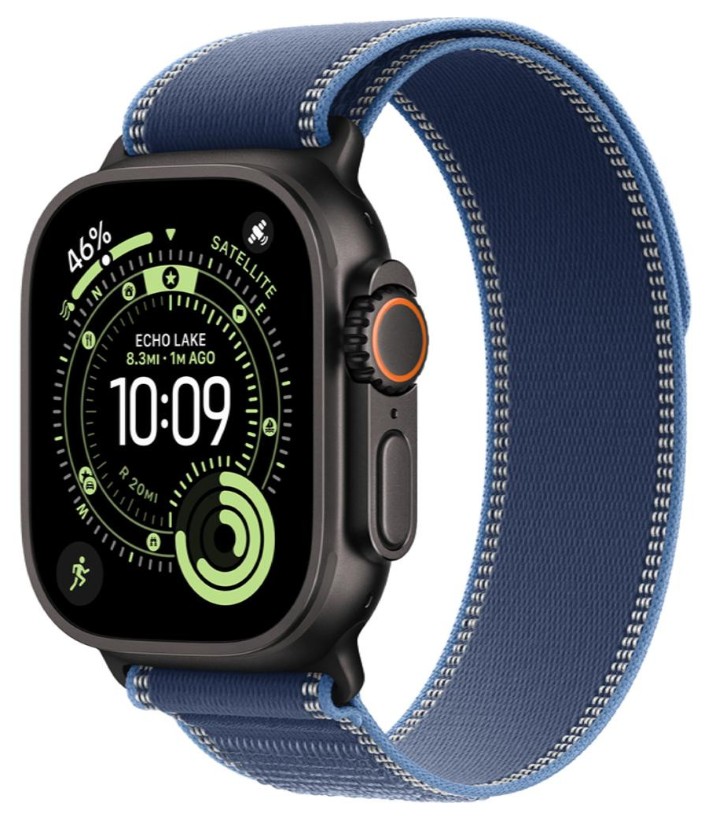 Apple Watch Ultra 3 GPS + Cellular 49mm Black Tit. Case w. Blue/Bright Blue Trail Loop - M/L (MF254+MG9R4)