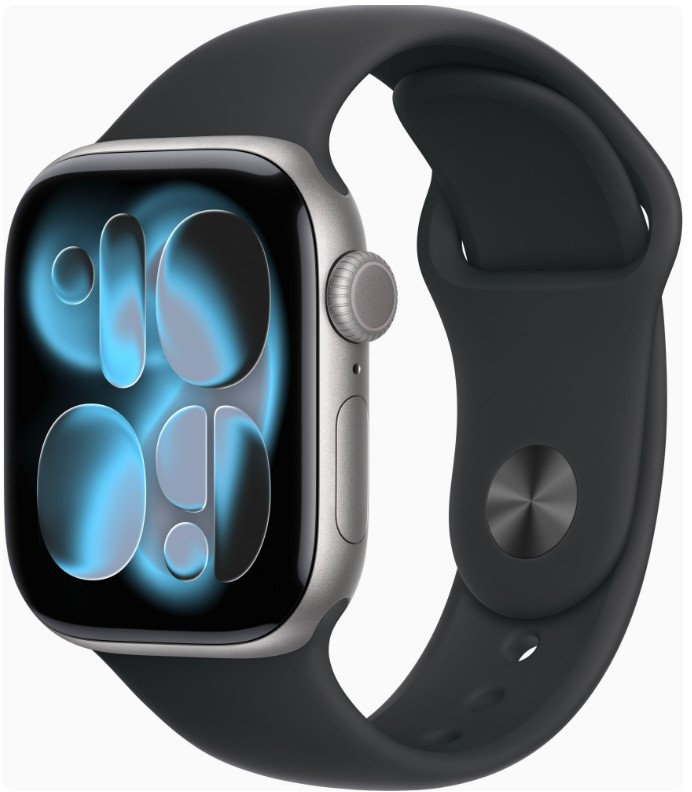 Apple Watch Series 11 GPS + Cellular 42mm Space Grey Alu. Case w. Black S. Band - M/L (MF8C4)