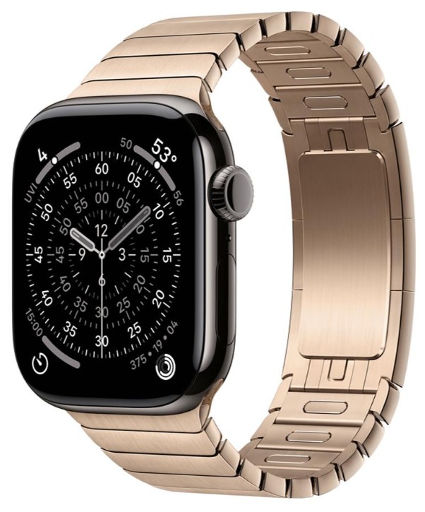 Apple Watch Series 11 GPS + Cellular 42mm Slate Tit. Case w. Gold Link Bracelet (MF9K4+MXMC3)