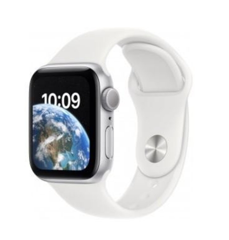 Apple Watch SE 2 GPS 40mm Silver Aluminum Case with White Sport Band (MNJV3)