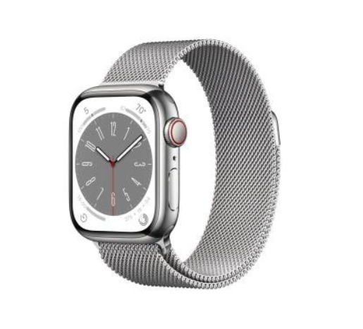 Apple Watch Series 8 GPS + Cellular 45mm Silver S. Steel Case W. Milanese Loop Silver (MNKG3/MNKJ3)