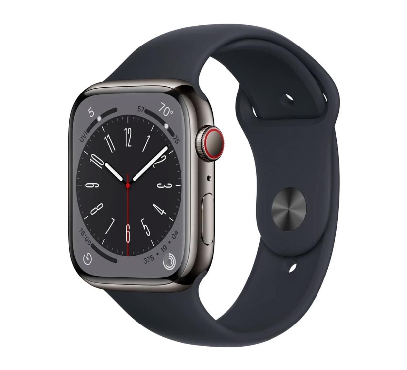 Apple Watch Series 8 GPS + Cellular 45mm Graphite S. Steel Case W. Midnight S. Band (MNKU3)