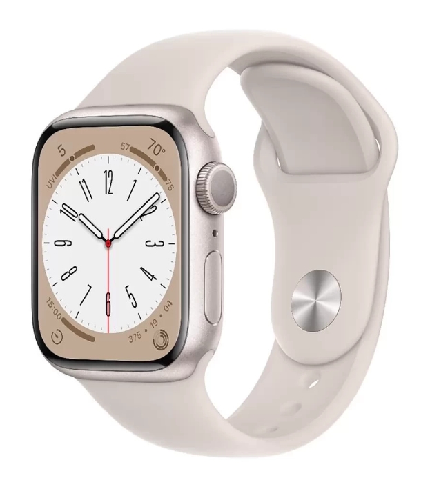 Apple Watch Series 8 GPS 45mm Starlight Aluminum Case with Starlight Sport Band (MNP23)