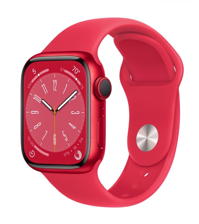 Apple Watch Series 8 GPS 41mm PRODUCT RED Aluminum Case w. PRODUCT RED S. Band (MNP73)