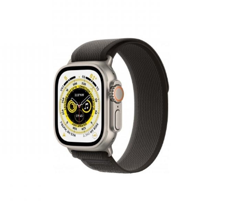 Apple Watch Ultra GPS + Cellular 49mm Titanium Case With Black/Gray Trail Loop - M/L (MQF53/MQFX3)