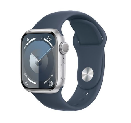Apple Watch Series 9 GPS 41mm Silver Alu. Case w. Storm Blue S. Band - M/L (MR913)