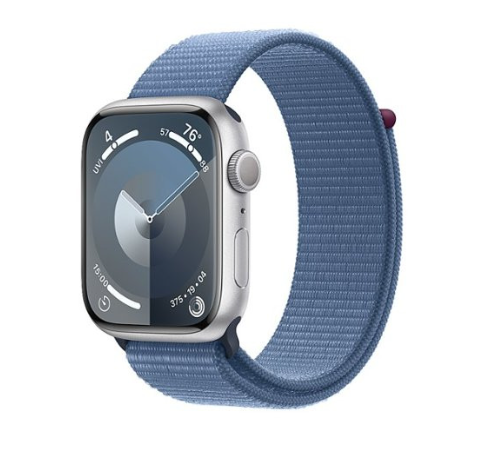 Apple Watch Series 9 GPS 45mm Silver Aluminum Case w. Winter Blue S. Loop (MR9F3)