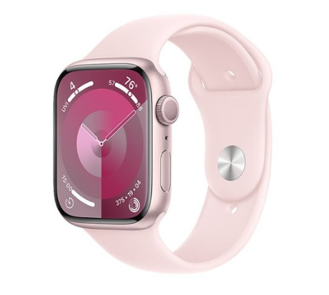 Apple Watch Series 9 GPS 45mm Pink Aluminum Case w. Light Pink S. Band - S/M (MR9G3)
