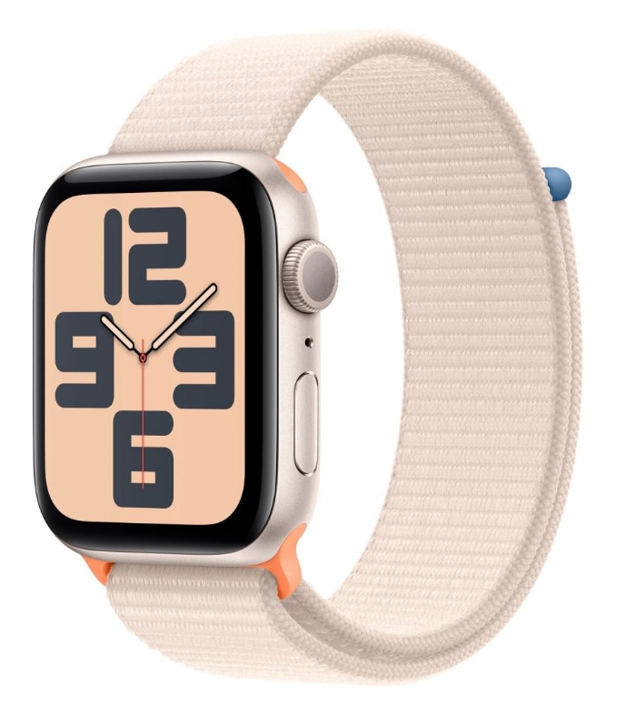 Apple Watch SE 2 GPS 44mm Starlight Aluminium Case with Starlight Sport Loop (MRE63)