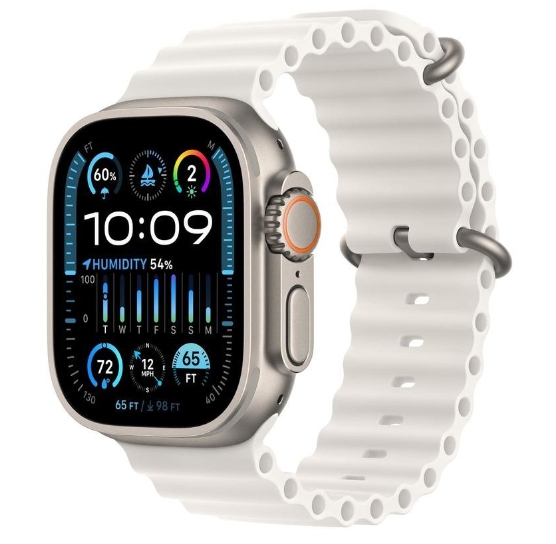 Watch Ultra 2 GPS + Cellular 49mm Titanium Case with White Ocean Band (MREJ3)