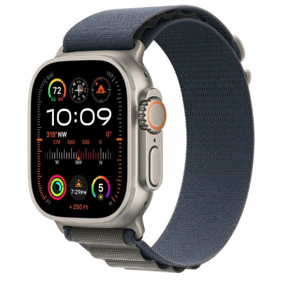 Watch Ultra 2 GPS + Cellular 49mm Titanium Case with Blue Alpine Loop - Large (MREQ3/MRFD3)