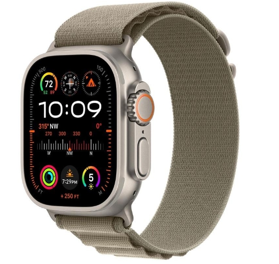 Watch Ultra 2 GPS + Cellular 49mm Titanium Case with Olive Alpine Loop - Small (MREX3/MRFH3)