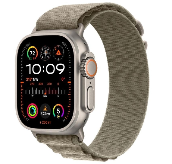 Watch Ultra 2 GPS + Cellular 49mm Titanium Case with Olive Alpine Loop - Large (MRF03/MRFK3)