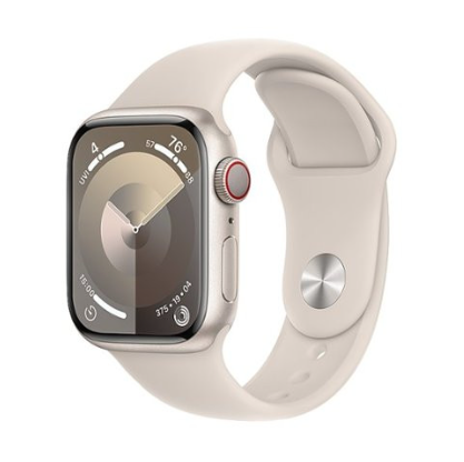 Apple Watch Series 9 GPS + Cellular 41mm Starlight Alu. Case w. Starlight Sport Band - S/M (MRHN3)